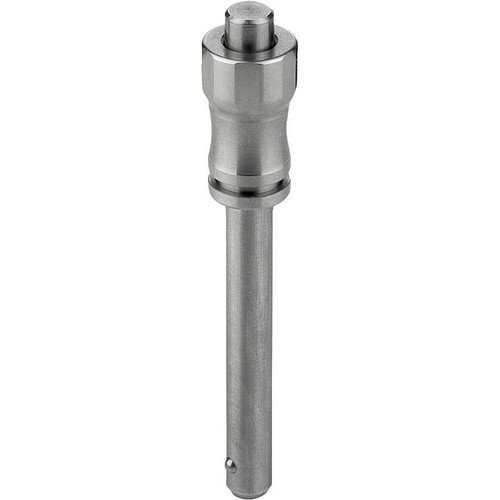 Kipp Ball Lock Pins, w/Recessed Grip, Form A, D1=10 mm, L=35 mm, L1=8.9 mm, L5=43.9, Stainless Steel, (Qty:1), K0790.001510035