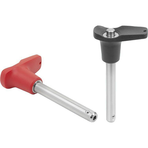 Kipp Ball Lock Pins, w/L-Grip, D1=10 mm, L=25 mm, L1=8.9  mm, Stainless Steel, (Qty:1), K0792.103510025