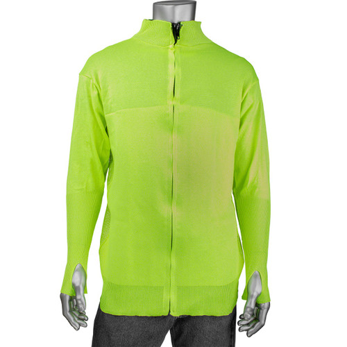 Kut Gard PreventWear ATA Blended Cut Resistant Jacket w/Thumb Holes/Hi-Vis Yellow Green/3X-Large #J645HV-2.5CM-TH-3XL