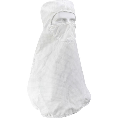 Uniform Technology Altessa Grid ISO 5 (Class 100) Cleanroom Hood with Built-In Face Mask - Pull Over/White/Large #CHPIN2-74WH-L