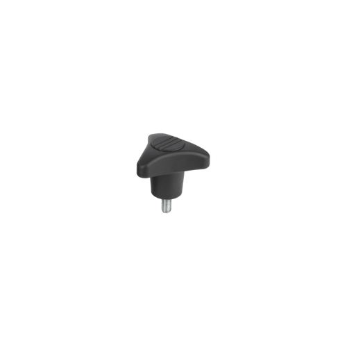 Kipp Torque Triangular Grip, D=M12, H=53.5 mm, Thermoplastic, Stainless Steel, (Qty:1), K1019.180125