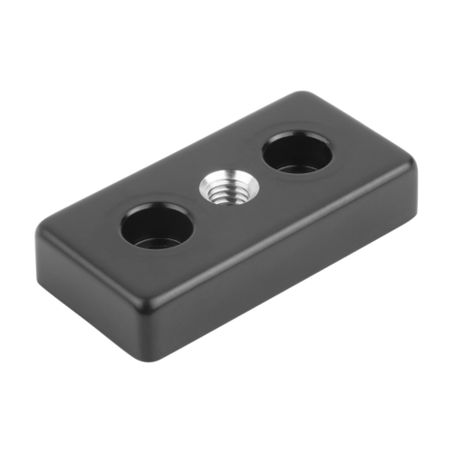 Kipp Foot Plates, Type B, D=M10, 90X45X16 mm, Die-Cast Zinc, Black Powder-Coat, (Qty:1), K1057.1045902101