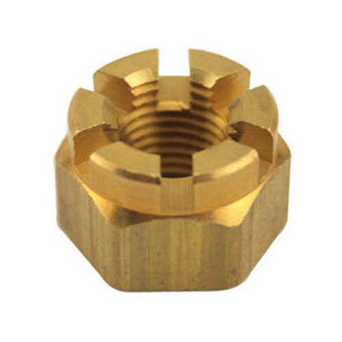 3/4"-10 Castle Nuts, Brass (10/Pkg.)