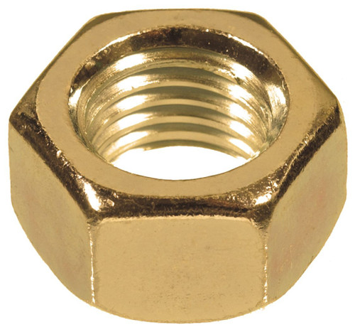 1"-14 NF Finished Hex Nuts, Brass (5/Pkg.)