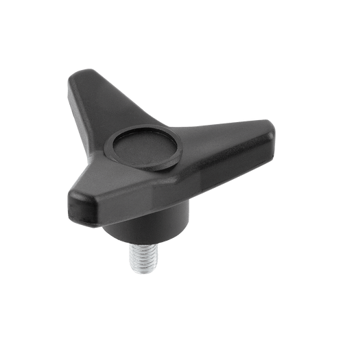 Kipp Triangular Star Grip, D=M12X50, Style L, Thermoplastic, Black, (Qty. 1), K1083.410512X50