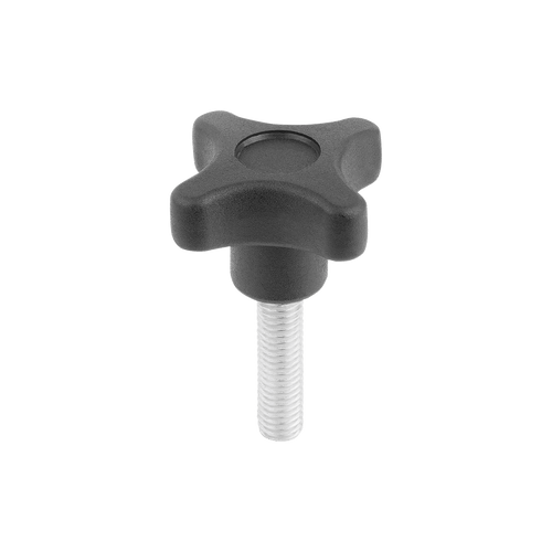 Kipp Palm Grip, w/External Thread, Style L, M06X30 mm, D1=32 mm, Thermoplastic, Steel, (Qty. 10), K1089.43206X30