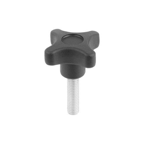 Kipp Star Grip, w/External Thread, Style L, M6X20 mm, D1=40 mm, H=24.5 mm, Thermoplastic, Electro Zinc-Plated, (Qty. 10), K1090.44006X20