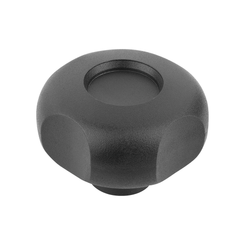 Kipp Four Lobe Grip, w/Internal Thread, M10, D1=59 mm, Thermoplastic, Brass, (Qty. 10), K1093.26010 Kipp Four Lobe Grip, w/Internal Thread, M10, D1=59 mm, Thermoplastic, Brass, (Qty. 10), K1093.26010