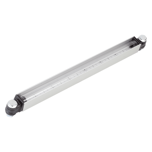 Kipp Oil Level Gauge, w/o Thermometer, Long Version, M12, L=325X30X30, Aluminum, Polycarbonite,  (Qty:1), K1100.1300