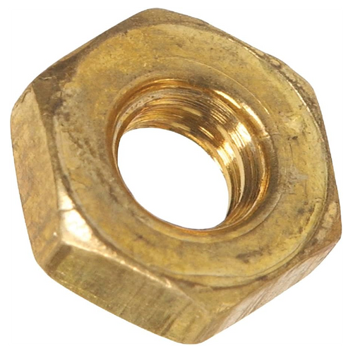 1/4"-28 NF Hex Machine Screw Nuts, Brass (250/Pkg.)