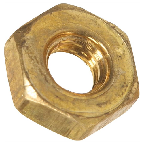 5/16"-18 Hex Machine Screw Nuts, Brass (100/Pkg.)