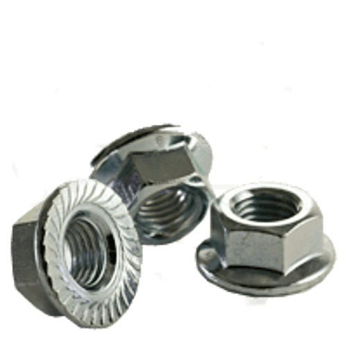 M6-1.00 Hex Flange Nuts, Serrated, A2 Stainless Steel, DIN 6923 (4,000/Bulk Pkg.)