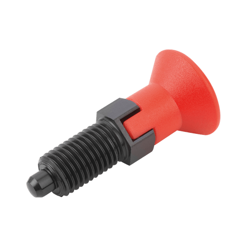 Kipp Indexing Plunger, w/Plastic Mushroom Grip and Locking Slot, Style C, Size 5, D=16 mm, D1=M24X2 mm, Stainless Steel, (Qty. 1), K0338.1351684