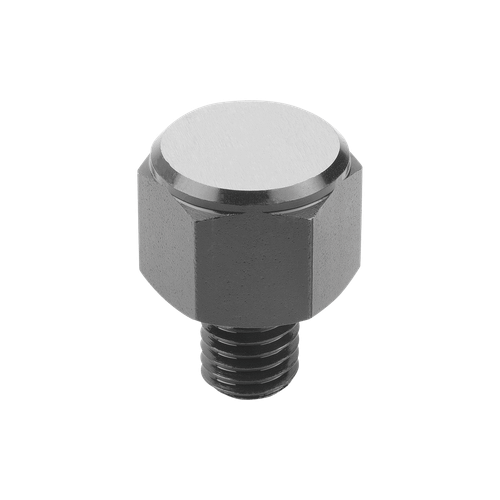Kipp Self Aligning Pads, Style D, External Thread, M10, Flattened Ball w/POM, Carbon Steel, (Qty. 1), K0282.210