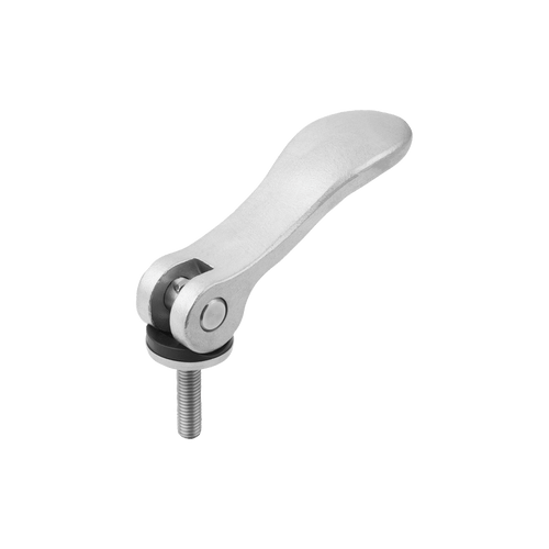 Kipp Cam Levers, Size 9, External Thread, Plastic Thrust Washer, M3, Stainless Steel, (Qty. 1), K0645.9512303X15