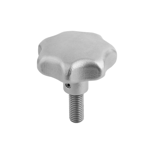 Kipp Star Grips w/External Thread, Similar to DIN6336, M8X30, Style L, Stainless Steel, Blasted,(Qty. 1), K0150.640083X30