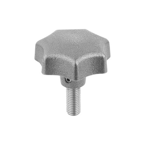 Kipp Star Grips w/External Thread, DIN6336, M8X40, Style L, Gray Cast Iron, Tumbled, (Qty. 1), K0151.608X40 Kipp Star Grips w/External Thread, DIN6336, M8X40, Style L, Gray Cast Iron, Tumbled, (Qty. 1), K0151.608X40
