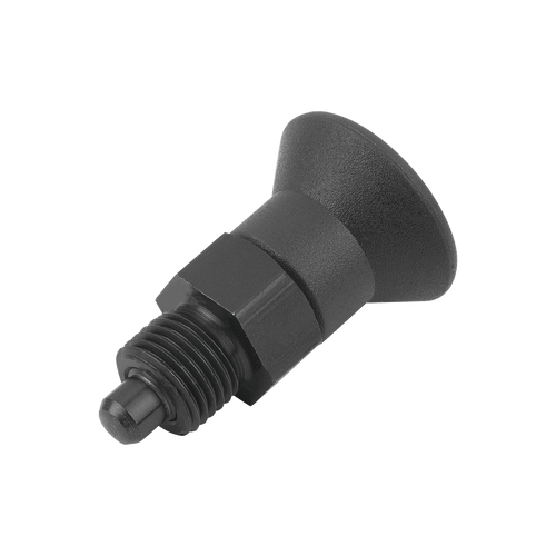 Kipp Indexing Plungers, w/Plastic Mushroom Grip and Thread Lock, Short Version, Style AP, Size 0, M8X1, Stainless Steel, (Qty:1), K1097.195004