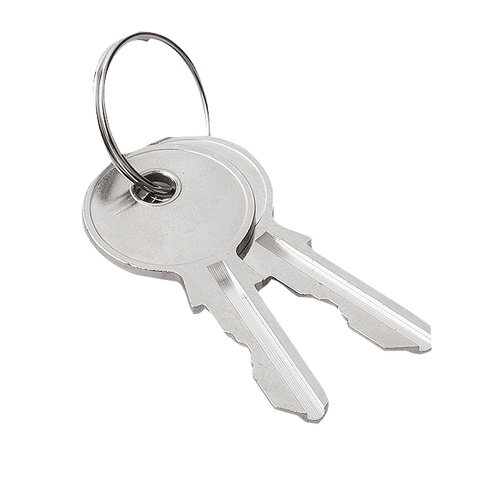 Kipp Key forQuarter Turn Lock, Version 1, Nickle-Plated Steel, (Qty:1), K1511.1333