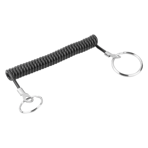 Kipp Safety Spiral Cables, w/Key Ring, L=100 mm, Steel, (Qty:10), K0367.20100