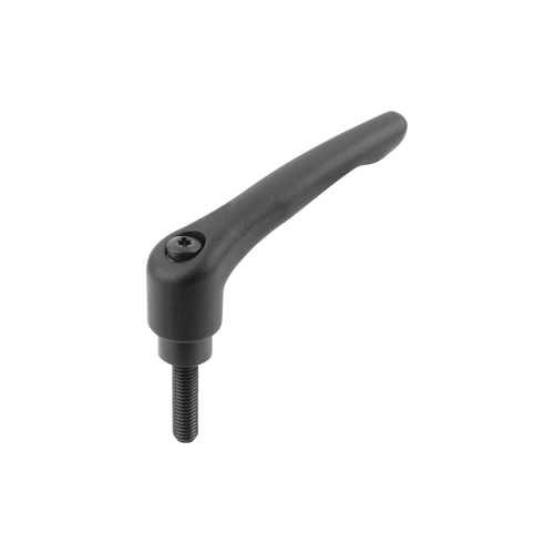 Kipp Adjustable Handles, Steel w/External Thread, Inch, Satin Finish, Size 4, 3/8-16X25, Black Oxidized, Steel, (Qty:1), K0752.4A41X25