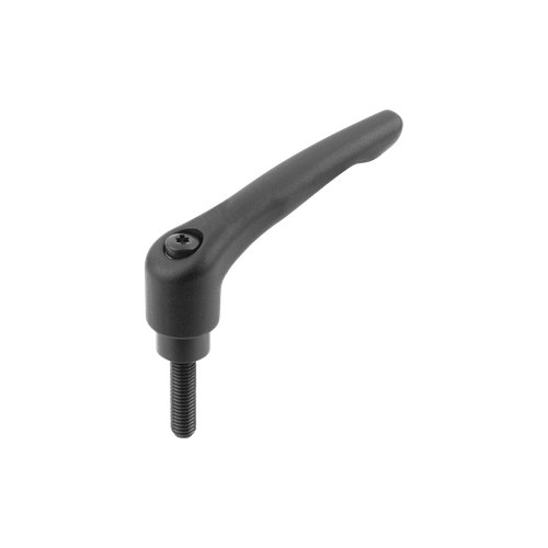 Kipp Adjustable Handles, Steel w/External Thread, Inch, Satin Finish, Size 4, 3/8-16X30, Black Oxidized, Steel, (Qty:1), K0752.4A41X30