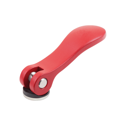 Kipp Cam Lever, Internal Thread, Plastic Thrush Washer, Size 1, D=10-32, A=70.4 mm, B=21.5 mm, Aluminum, Red, Powder Coat (Qty:1), K2120.15014A1