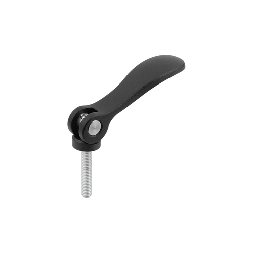 Kipp 1/4-20x30 Cam Lever, Adjustable, External Thread, Aluminum Handle, Size 1 (Qty. 1), K2125.15011A2X30