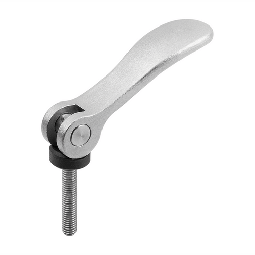 Kipp Cam Levers, Size 2, External Thread, Plastic Thrust Washer, M10, Stainless Steel, (Qty. 1), K2121.2512310X50