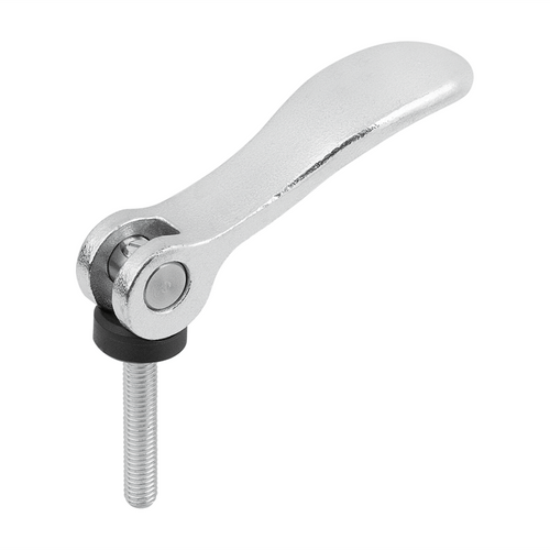 Kipp Cam Lever, Adjustable, External Thread, Washer, Size 2, M10X25, A=96 mm, B=33.2 mm, Steel Trivalent Blue, (Qty:1), K2128.2502210X25