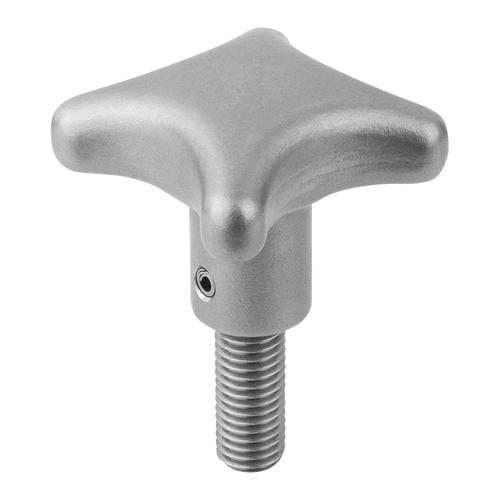 Kipp Palm Grips w/External Thread, Similar to DIN6335, M10X40, Style L, Stainless Steel, (Qty. 1), K0146.6050103X40