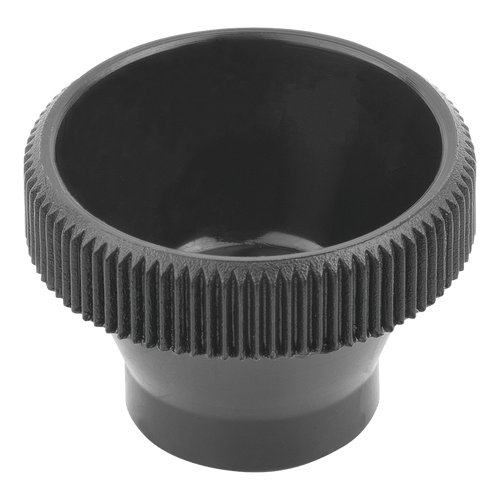 Kipp Knurled Knob for Hex Bolt, Style B,  D1=25 mm, Thermoplastic, (Qty. 10), K1138.11060