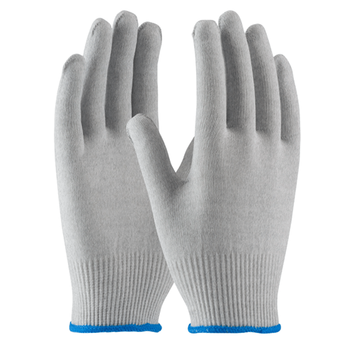 CleanTeam Seamless Knit Nylon / Carbon Fiber Electrostatic Dissipative (ESD) Glove -Gray, Large, (12 Pair), #40-6410/L
