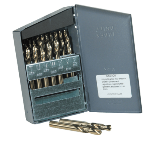 13 Piece HSS Heavy Duty Gold Finish, Type 260-D, M42-Cobalt Screw Machine Length Drill Bit Set, Norseman Drill #42610
