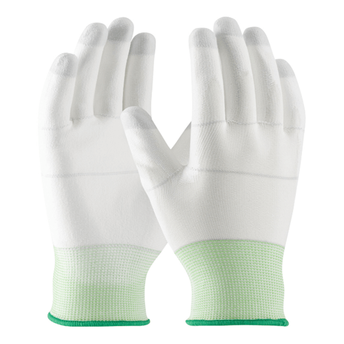 CleanTeam Seamless Knit Nylon Clean Environment Glove with Polyurethane Coated Smooth Grip on Palm & Fingers -White, Extra Large, (12 Pair), #40-C125/XL