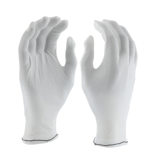 West Chester 70 Denier Tricot Inspection Glove with Rolled Hem Cuff, Medium, (12 Pairs) #906/M