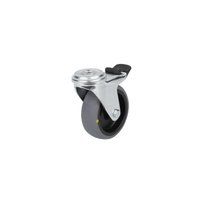 Kipp Swivel Caster w/Stop-Fix Locking System, Electrically Conductive, D=50 mm, Plain Bearing, Thermoplastic, Steel, (Qty. 1), K1759.11050192
