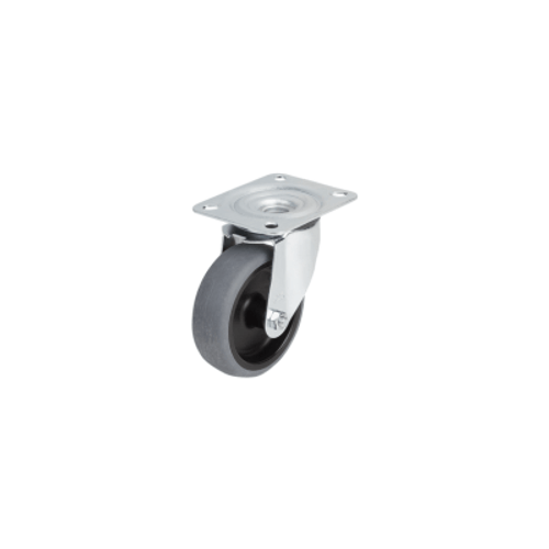Kipp Fixed Caster w/o Locking System, Electrically Conductive, D=125 mm, Plain Bearing, Thermoplastic, Steel, (Qty. 1), K1761.11125321