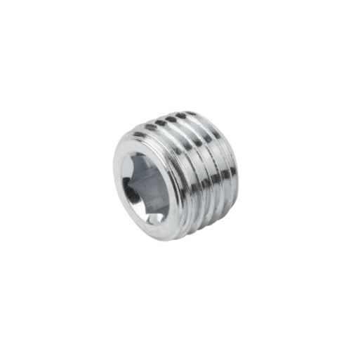 Kipp Screw Plugs w/Hexagon Socket, w/o Vent, Tapered Thread, R1, DIN 906, Electro Zinc-Plated Steel, (Qty. 10), K1129.10100 Kipp Screw Plugs w/Hexagon Socket, w/o Vent, Tapered Thread, R1, DIN 906, Electro Zinc-Plated Steel, (Qty. 10), K1129.10100