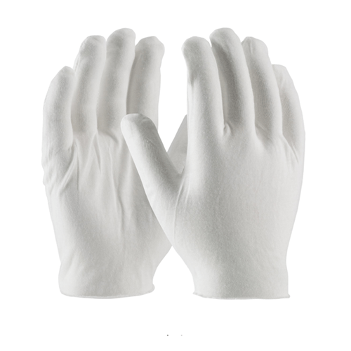 CleanTeam® Medium Weight Cotton Lisle Inspection Glove with Unhemmed Cuff - Men's, (12 Pairs) #97-520
