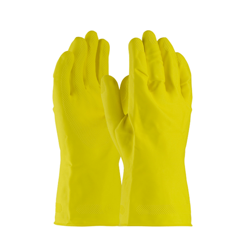 Assurance® Unsupported Latex, Industrial Flock Lined with Raised Diamond Grip - 21 Mil, Large, 12 Pairs #48-L212Y/L