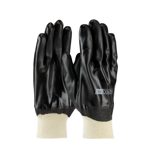 ProCoat® Premium PVC Dipped Glove with Interlock Liner and Smooth Finish - Knit Wrist, Men's, 12 Pairs #58-8015