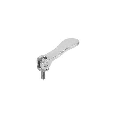 KIPP Cam Lever, Size 2, D=M10X40, w/External Thread, Thrust Washer and Stud, Stainless Steel, (Qty:1), K0645.2541010X40