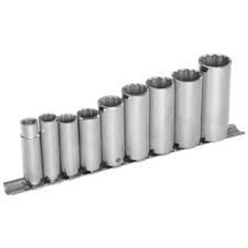 3/8" Drive Deep Socket Set, 6 Point, 10 Piece - Chrome, Martin Sprocket #BD9K