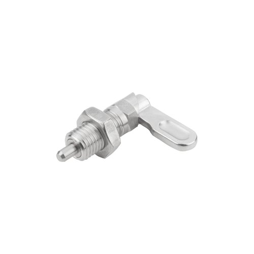KIPP Cam-Action Indexing Plungers w/Stop, Left, M20X1.5, D=10 mm, Style B, Stainless Steel, (Qty. 1), K1285.10510201