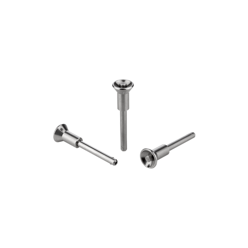KIPP Ball Lock Pins w/Mushroom Grip and High Shear Strength, L5=21.8 mm, D=19 mm, Stainless Steel, (Qty. 1), K0791.11906015 KIPP Ball Lock Pins w/Mushroom Grip and High Shear Strength, L5=21.8 mm, D=19 mm, Stainless Steel, (Qty. 1), K0791.11906015