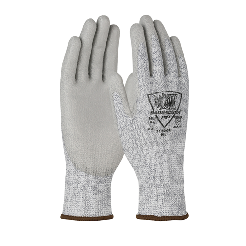 Barracuda® Seamless Knit Polykor Blended Glove with Polyurethane Coated Flat Grip on Palm & Fingers, XXL, 12 Pairs #713DGU/2XL