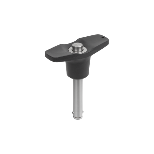KIPP Ball Lock Pins w/T Grip and High Shear Strength, L5=38.9 mm, D=62.9 mm, Stainless Steel, (Qty. 1), K0792.216310030