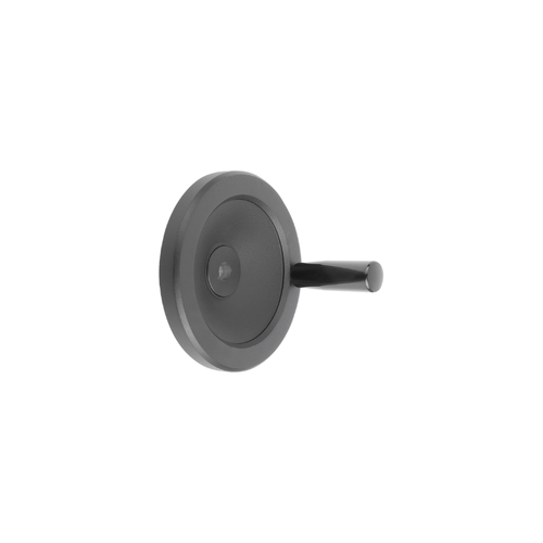 KIPP Disc Handwheel w/Revolving Cylinder Grip, D2=12H7 mm, Reamed Hole, Aluminum, Thermoset, (Qty. 1), K0161.41100X12