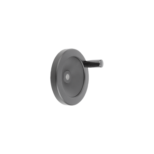 KIPP Disc Handwheel w/Fixed Cylinder Grip, D2=10H7 mm, Reamed Hole w/Slot, Aluminum, Thermoset, (Qty. 1), K0161.31100X10